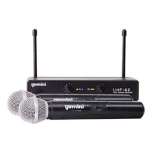 Sistema Inalambrico Mano Doble Gemini Uhf-02m Uhf Evzpro Color Negro