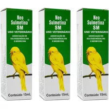 Kit 3 Neo Sulmetina Sm 15ml - Tratamento Diarréia Pássaros