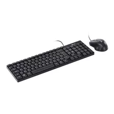 Teclado E Mouse Usb Corporativo Abnt2/1200dpi Cabo Usb 1.8m Cor Do Teclado Preto