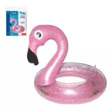 Boia Circular Inflavel Flamingo Com Glitter Funs 58cm