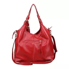 Bolsa Hobo Oliver Mour 1025 Design Liso De Couro Vermelha Com Alça De Ombro Vermelha Alças De Cor Vermelho E Ferragens Metal