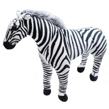 Zebra De Pelúcia Realista Em Pé 75 Cm