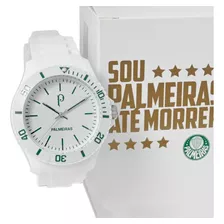 Relógio Masculino Palmeiras Palestra Italia Sep23-001-3 Cor Da Correia Branco Cor Do Bisel Branco Cor Do Fundo Prata