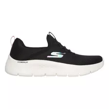 Tenis Skechers 124815xbkpk Go Walk Flex Mujer Color Negro Diseño De La Tela Liso Talla 24 Mx