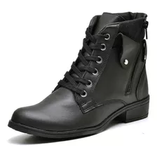 Bota Coturno Feminino Com Cadarço Preto Original Dubuy