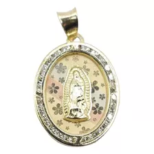 Medalla Virgen De Guadalupe Facetada 10k Y 1.8 Cm X 2.2 Cm