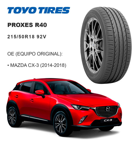 Llanta 215/50r18 Toyo Proxes R40 92v Mazda Cx3 Foto 3