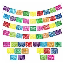 4 Paquetes De Pancartas De Fiesta Mexicana, Papel Picad...