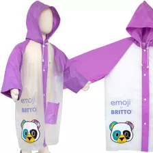 Capa De Chuva Infantil Menina Menino Com Capuz E Bolso Pvc