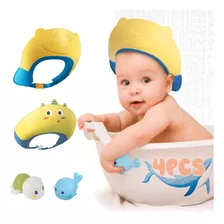 4pzs Gorro De Ducha Para Bebé Ajustable+juguete De Baño