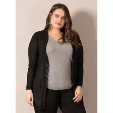 Cardigã Longo Alongado Blusa Feminino Casaco Plus Size