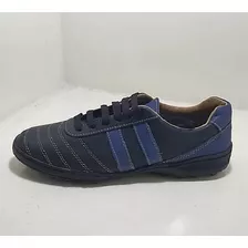 Botines Papi Futbol Cuero Neg/azul 35 Al 45 - Miceli Cueros