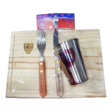 Set Asado San Lorenzo Con Vaso Metal Personalizado