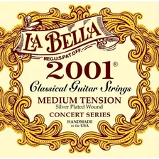 Cuerdas Guit Clásica La Bella 2001 Tensión Med 2001me 