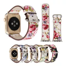 Correa Extensible De Lujo Para Apple Watch Piel Mujer Rosas