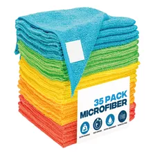 Pack 35 Paños De Microfibra 30x30cm Super Absorbente Color