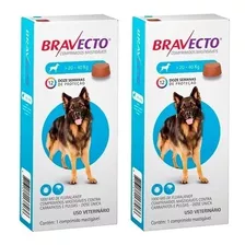 2 Kit Combo Bravecto Cães 20 A 40 Kg Antipulgas E Carrapatos