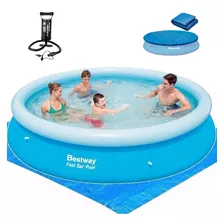 Piscina Inflável Bestway De 305 Cm + Tampa + Inflador