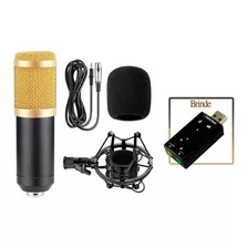 Kit Microfone Condensador Estudio Bm-800 + Placa Usb 7.1