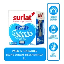 Leche Descremada Natural Surlat 1 Lt Pack 6 Unidades