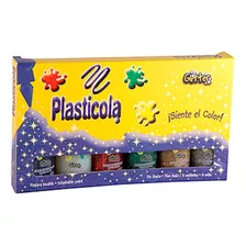 Adhesivo Con Glitter 38gr Plasticola® Caja X 6 Colores