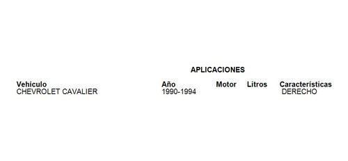 Espejo Retrovisor Derecho Chevrolet Cavalier 1992 Tyc Foto 2