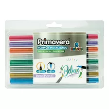 Plumones Punta Pincel Metalizados Doble Punta 8 Colores