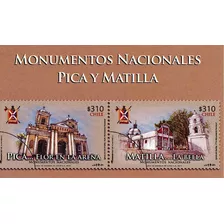2 Estampillas Chile - Monumentos Nacionales Matilla Y Pica