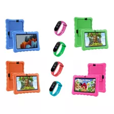 Tablet Para Niños +silicona+reloj+stickers+juegos De Regalo