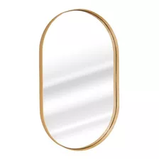 Espelho Oval 80x50 Lavabo Moldura Banheiro Quarto Sala Luxo