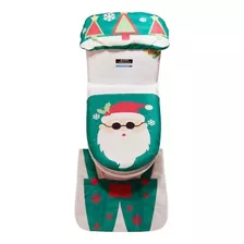 Set Fundas De Navidad Baño 3pzs Viejo Pascuero Verde Decoracion Navideña Juego De Baño Qatarshop Fundas De Inodoro Cubre Taza Wc Adornos Navideños Qatar