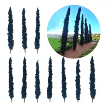 10 Árvores Ciprestes Miniatura 12cm Maquetes Ferromodelismo