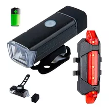 Kit Lanterna Led Bike Bicicleta + Sinalizador Recarregável