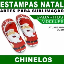 Artes Prontas Sublimação Natal Chinelos Estampas 2020