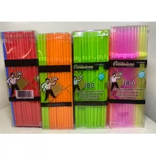 Pitillos Flexible Cocteles Fiestas 360pcs Surtido Color Neon