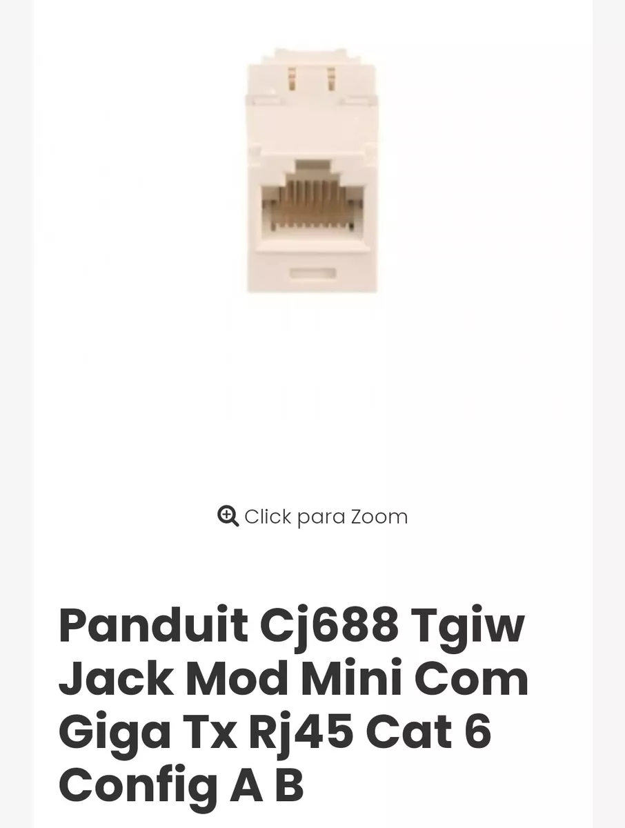Panduit Jack Utp Categoria 6 Blanco Mini-com Rj45 Hembra 8h