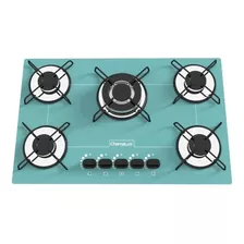 Fogão Cooktop Gás Chamalux Luana 5 Bocas Tripla Chama Verde-água 110v/220v