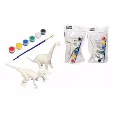 Set Para Pintar Dinosaurio + Pinturas Y Pincel