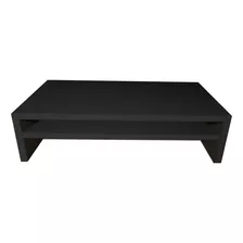 Suporte C/ Prateleira Para Monitor Preto Em Mdf [f031]