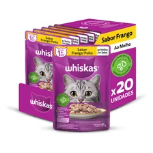 Ração Úmida Whiskas Sachê Frango Ao Molho Para Gatos Adultos - 20 Unidades