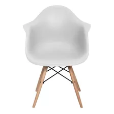 Cadeira De Jantar Elidy Charles Eames Eiffel Com Braço, Estrutura De Cor Branco, 3 Unidades