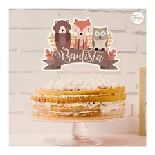 Topper Imprimible Personalizado Animales Del Bosque Tortas