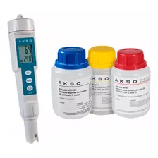 Kit Ak90 - Medidor De Ph Akso + Soluções