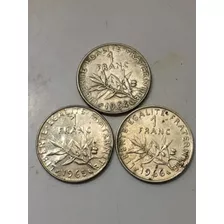 Moeda França Sequência 1 Franc 1964/1965/1966 Rf. 154