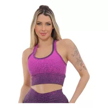 Top Academia Degrade Suplex Feminino Cropped Fitness Tope