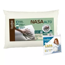 Travesseiro Nasa Alto Duoflex 50x70x17 Antiácaro + Capa Protetora Aproveite