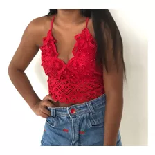 Cropped Feminino Renda Guipir Natal Reveilon 2022