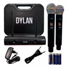 Microfone Duplo Sem Fio Dylan Dw-602 Max 26 Canais Uhf 