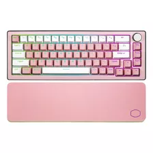 Teclado Gamer Mecânico Cooler Master Rgb Ck721 Sakura Rosa Idioma Inglês Us