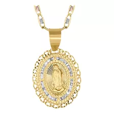 Medalla Virgen Guadalupe Oro 10 Kilates Con Cadena Oro 10k